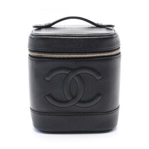 CHANEL Black Leather Logo Bag